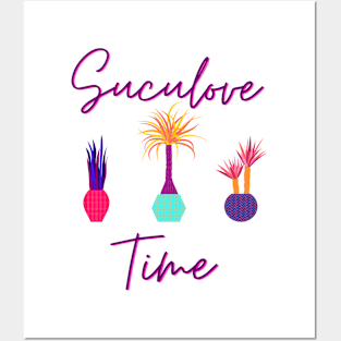 Suculove Time Succulent 80's style T-Shirt Posters and Art